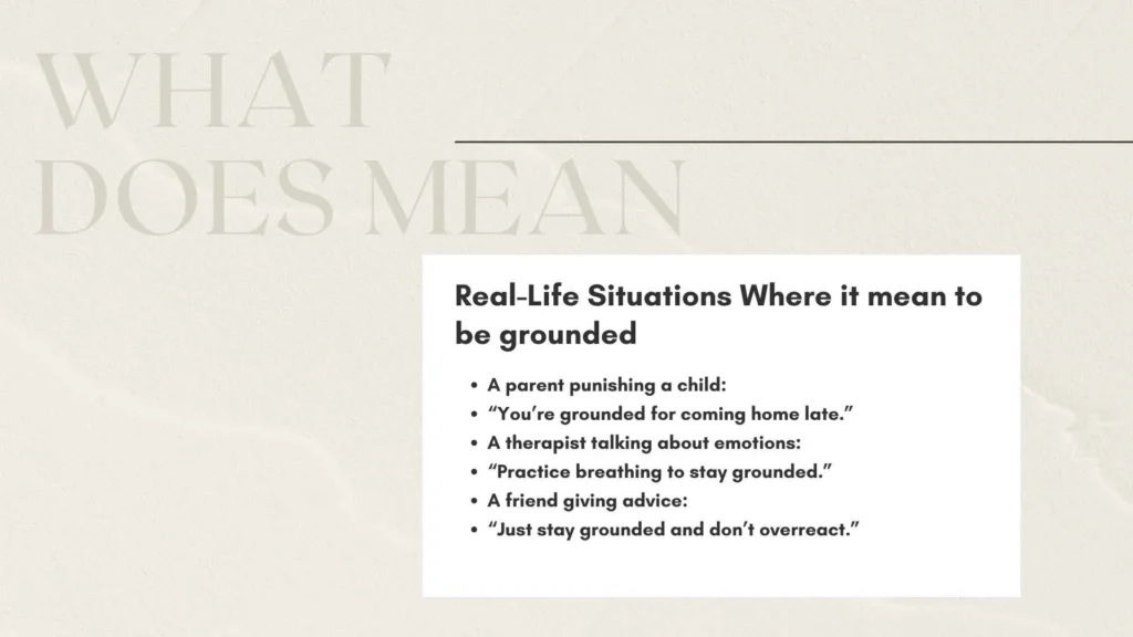 what does it mean to be grounded