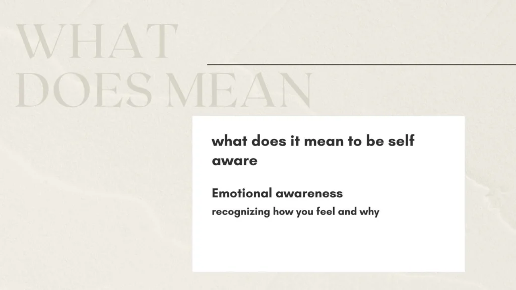 what does it mean to be self aware