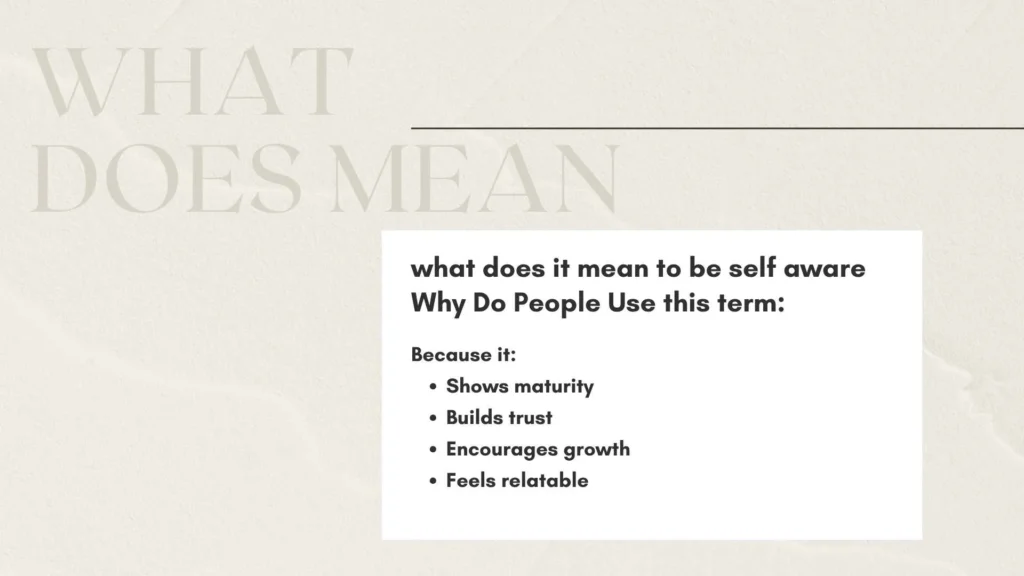 What does it mean to be self aware