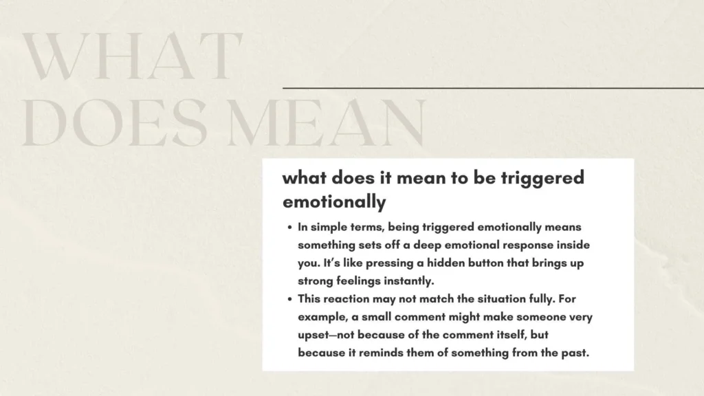 what does it mean to be triggered emotionally