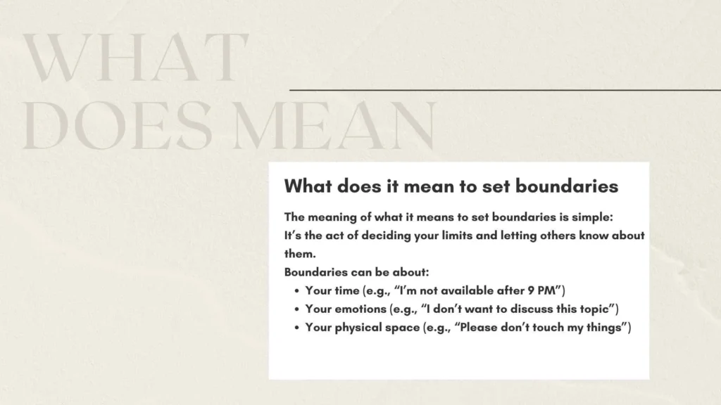 what does it mean to set boundaries