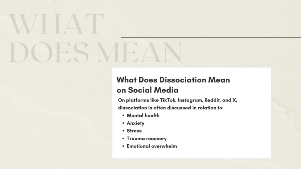 What Does Dissociation Mean on Social Media