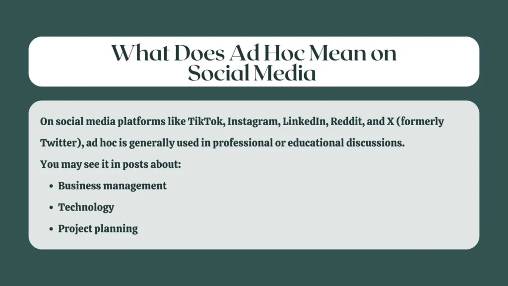What Does Ad Hoc Mean on Social Media 