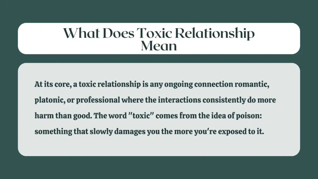 What does toxic relationship mean