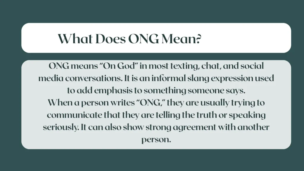 What Does ONG Mean?