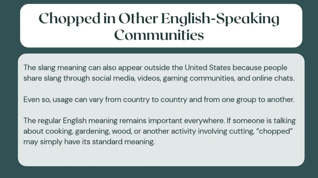 Chopped in Other English-Speaking Communities