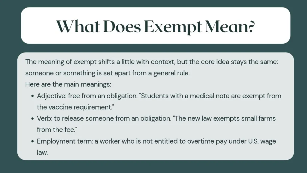 What Does Exempt Mean?