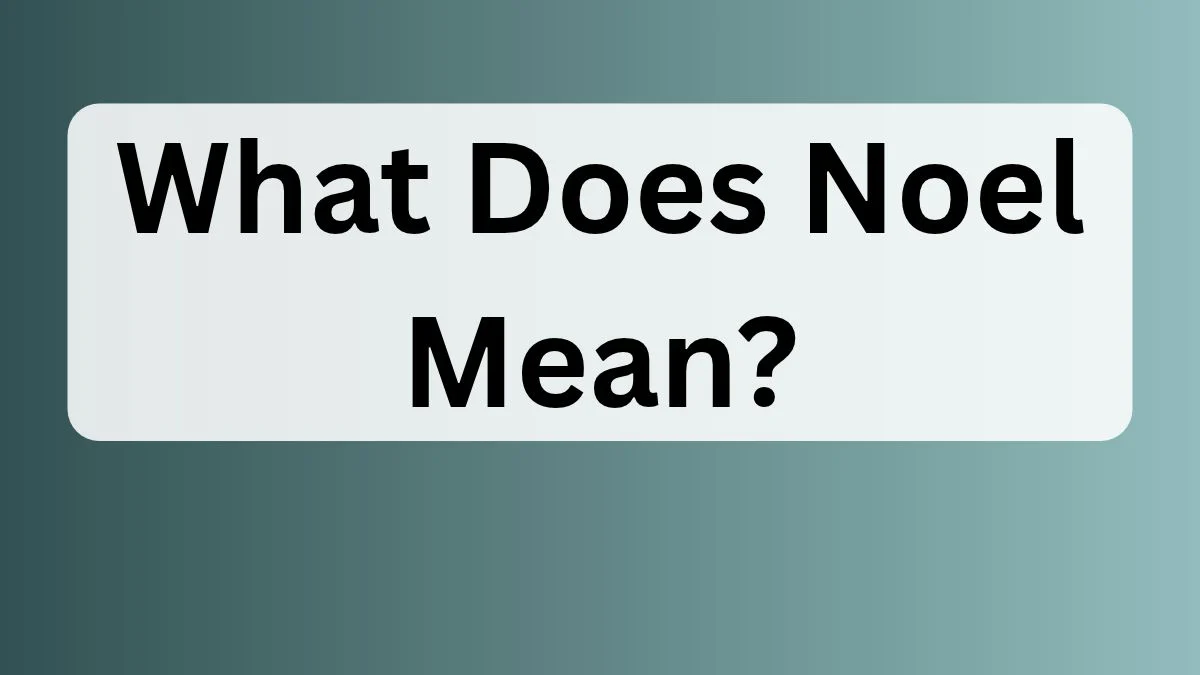 What Does Noel Mean?