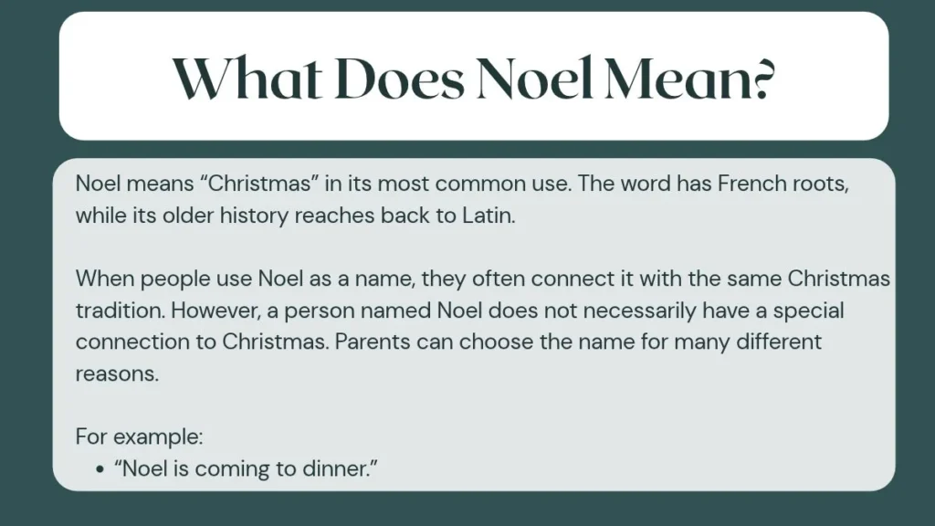 What Does Noel Mean?
