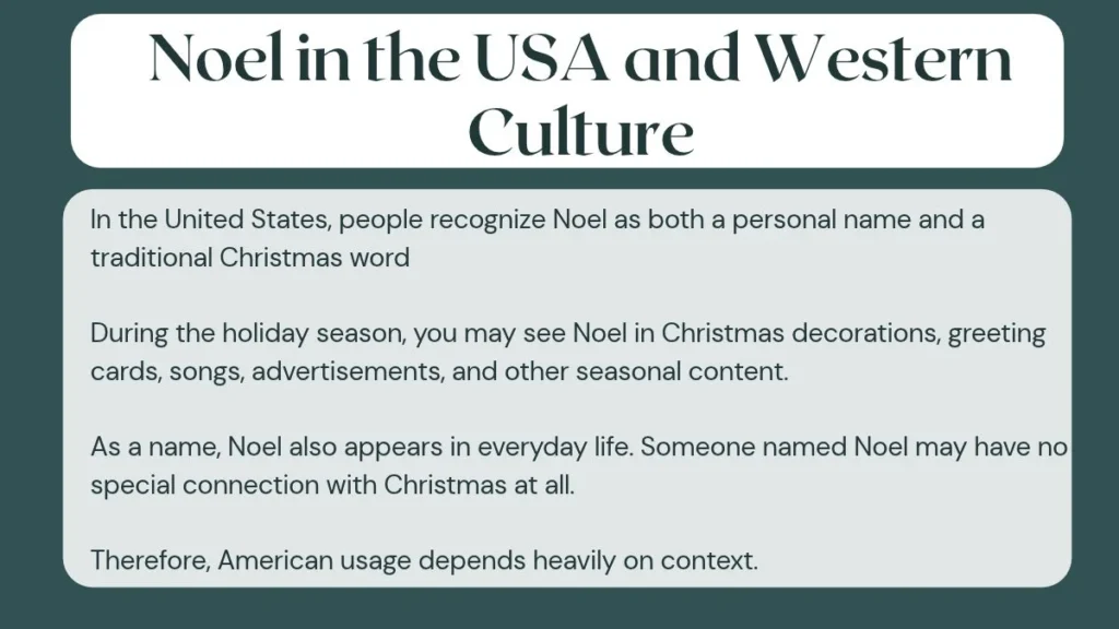 Noel in the USA and Western Culture