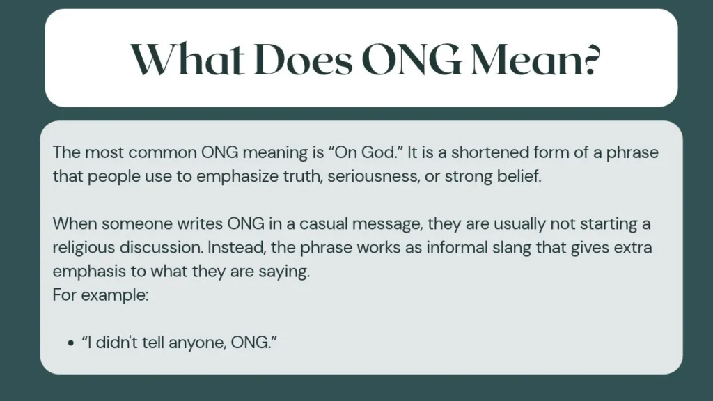 What Does ONG Mean?