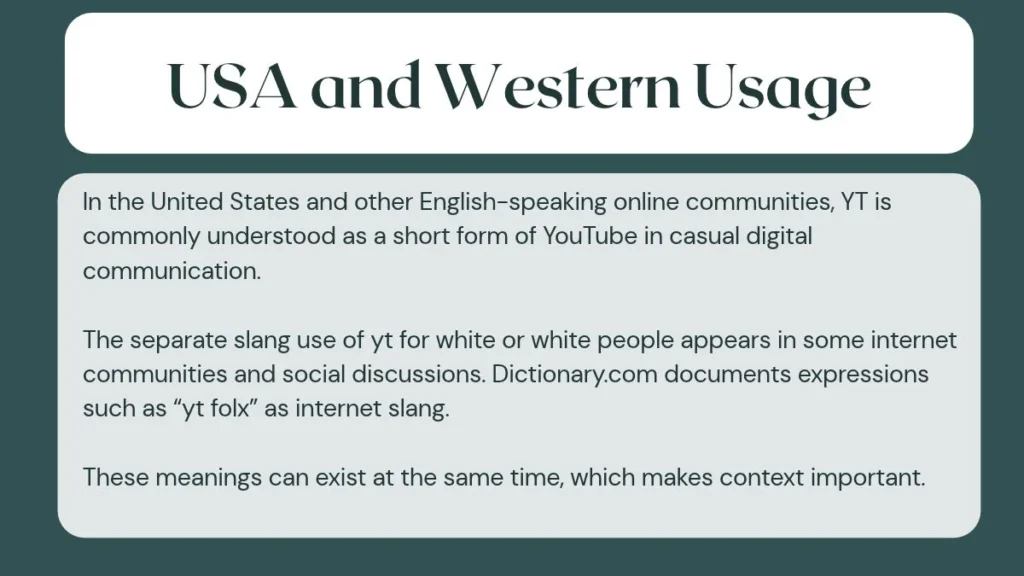 USA and Western Usage