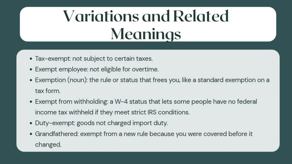 Variations and Related Meanings