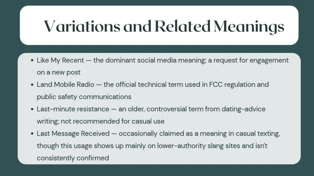Variations and Related Meanings