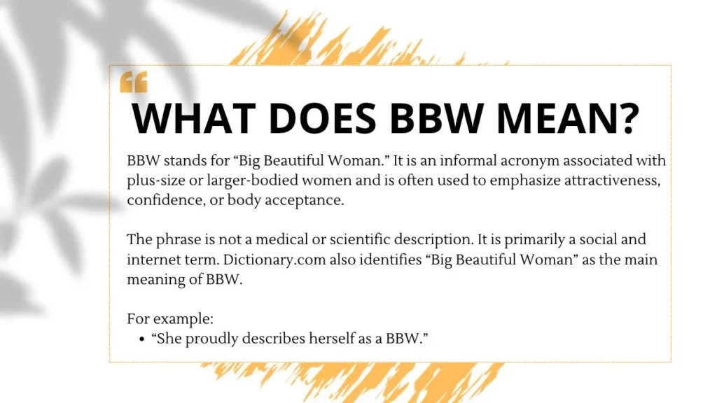 What Does BBW Mean?