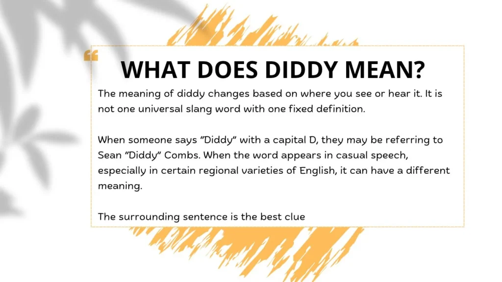 What Does Diddy Mean?