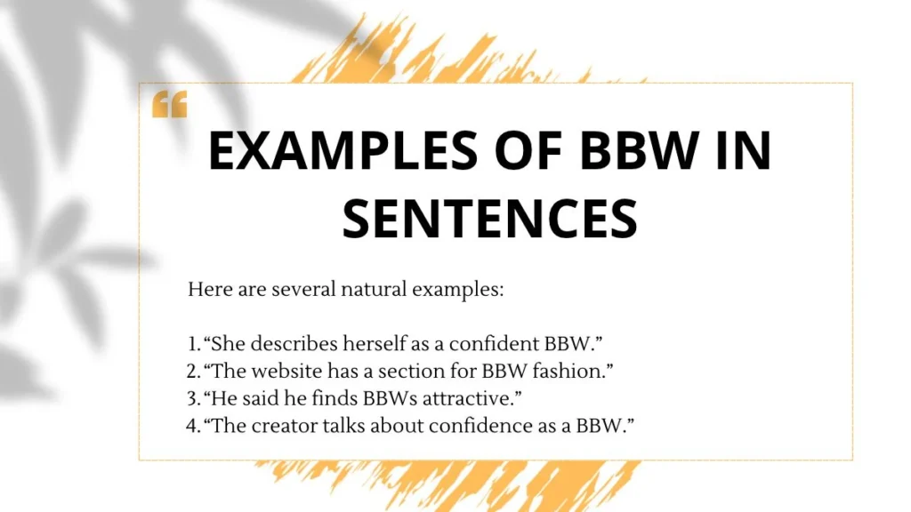 Examples of BBW in Sentences