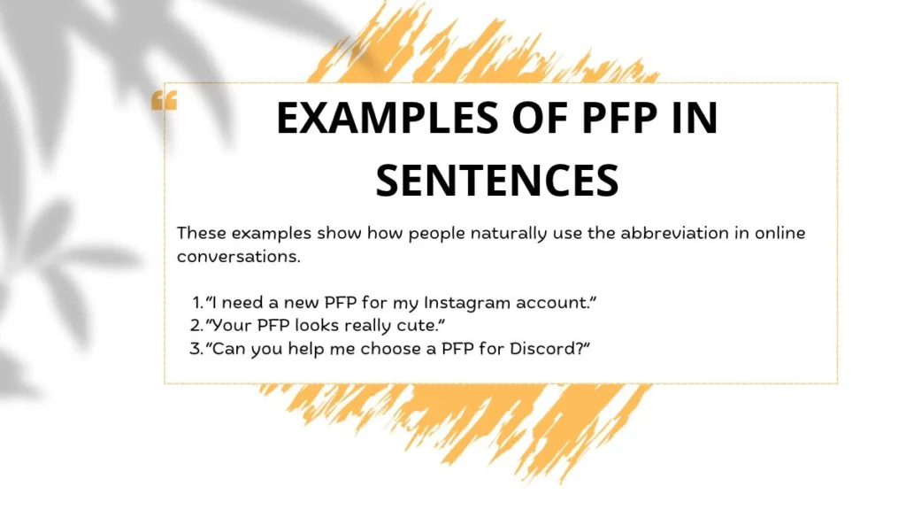 Examples of PFP in Sentences