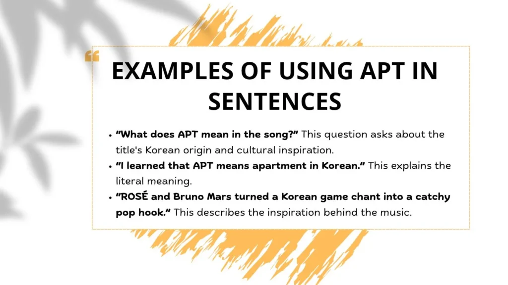 Examples of Using APT in Sentences