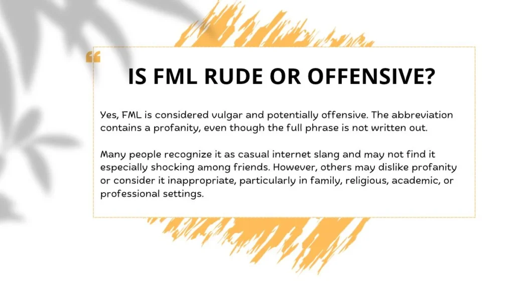 Is FML Rude or Offensive?