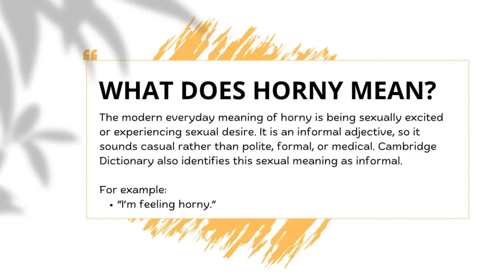 What Does Horny Mean?