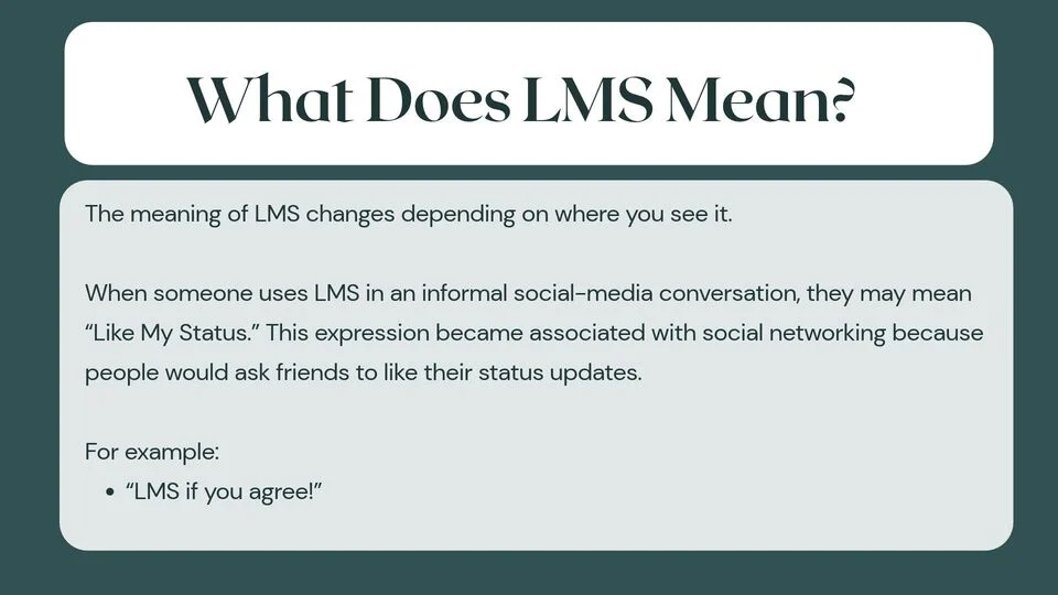 What Does LMS Mean?