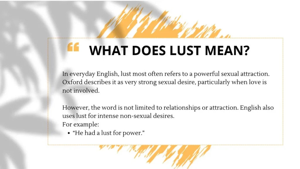What Does Lust Mean?