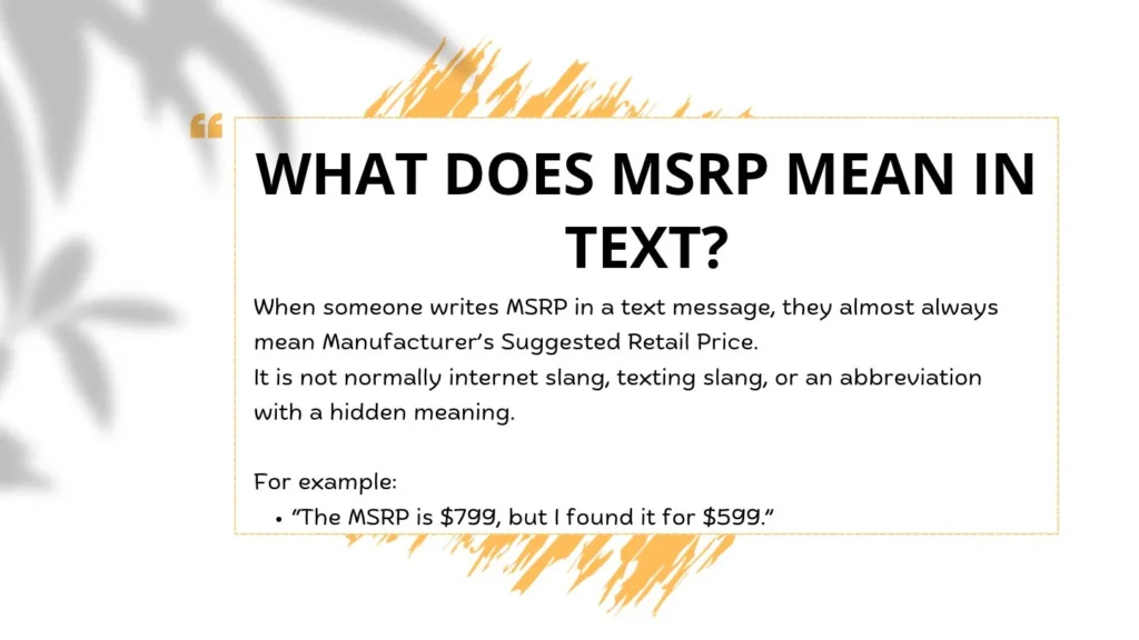 What Does MSRP Mean in Text?