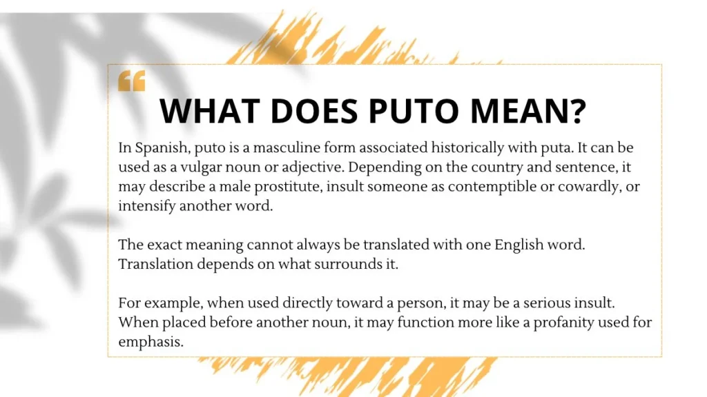 What Does Puto Mean?