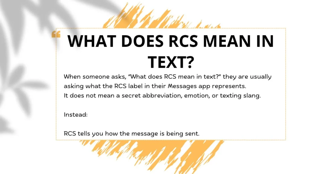 What Does RCS Mean in Text?
